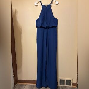 JJs House Royal Blue Halter Jumpsuit